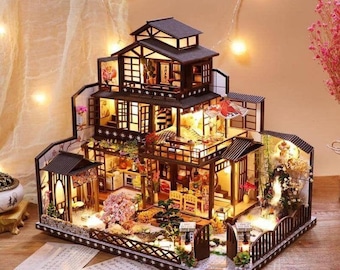 DIY日本庭園ドールハウスキット｜LED付きミニチュア木製ハウス - Etsy 日本
