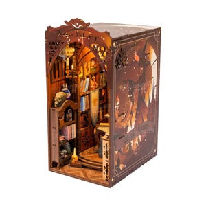 Magic Library DIY Book Nook Kit - Bookshelf Insert - Miniature Library Book Shop Scene