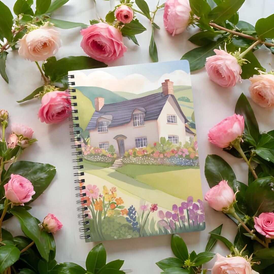 Cottage Field Notebook, A5 Journal, Floral Sketchbook, Country Chic ...