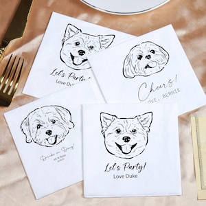 Benutzerdefinierte Haustier-Cocktailservietten, kundenspezifische Haustierporträt-Hochzeits-Servietten, Hundehochzeits-Servietten, kundenspezifische Katzen-Cocktailservietten, kundenspezifische Haustier-Servietten