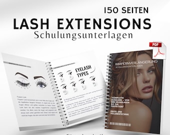 Eyelash extension training materials in German, consent forms, exercise sheet, questionnaire