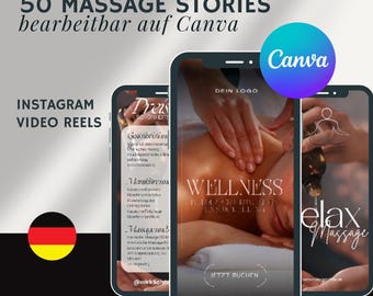 50 Instagram Massage Videos | Canva Templates in German | Wellness & Spa Social Media Templates