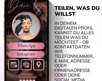 デジタル名刺のクリック可能なリンク、QRコードカード、美容師名刺、美容師、美容師、名刺、パーマネントメイク