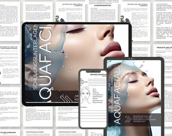 Aquafacial training materials in German, script, introduction