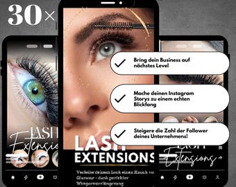 Instagramテンプレートまつげエクステ、30種類のアニメーションストーリーテンプレート、Canvaダウンロード、まつげアーティスト向けソーシャルメディア