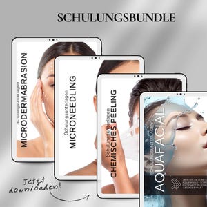 Training bundle Aquafacial, Microdermabrasion, Microneedling & Chemical Peeling, training materials