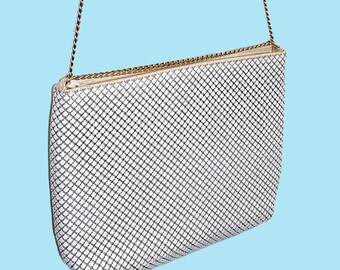 Vintage White Fishscale Mesh Purse Handbag Whiting and Davis