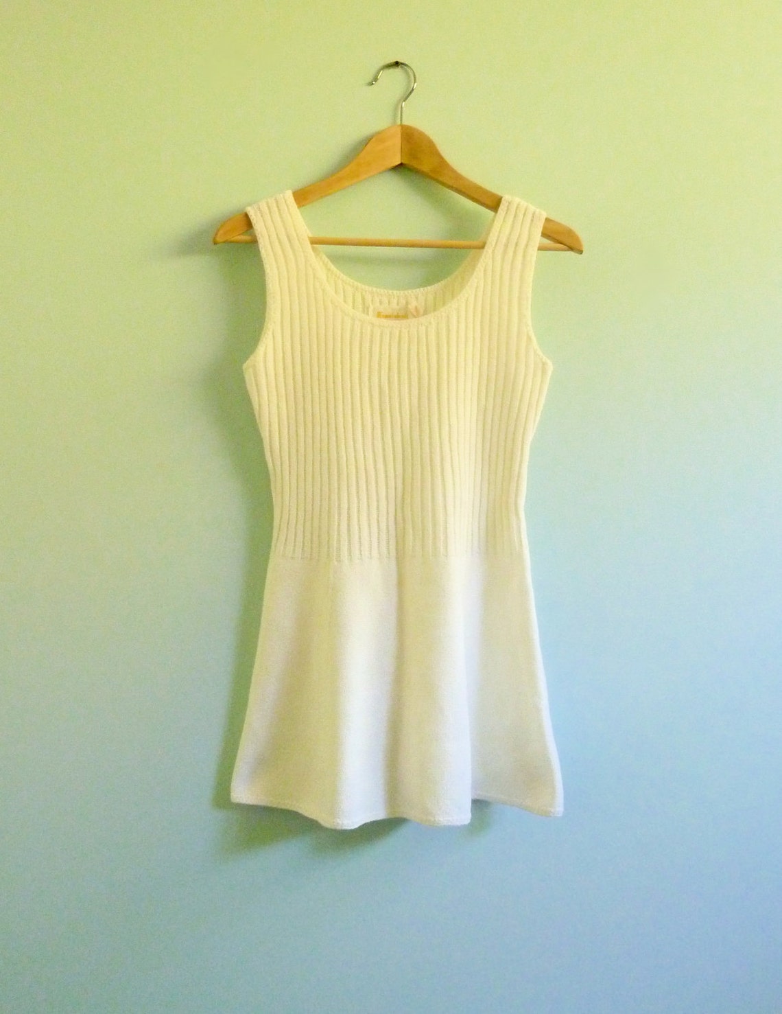 White Tennis Knit Dress Micro Mini 1960s Vintage Preppy | Etsy