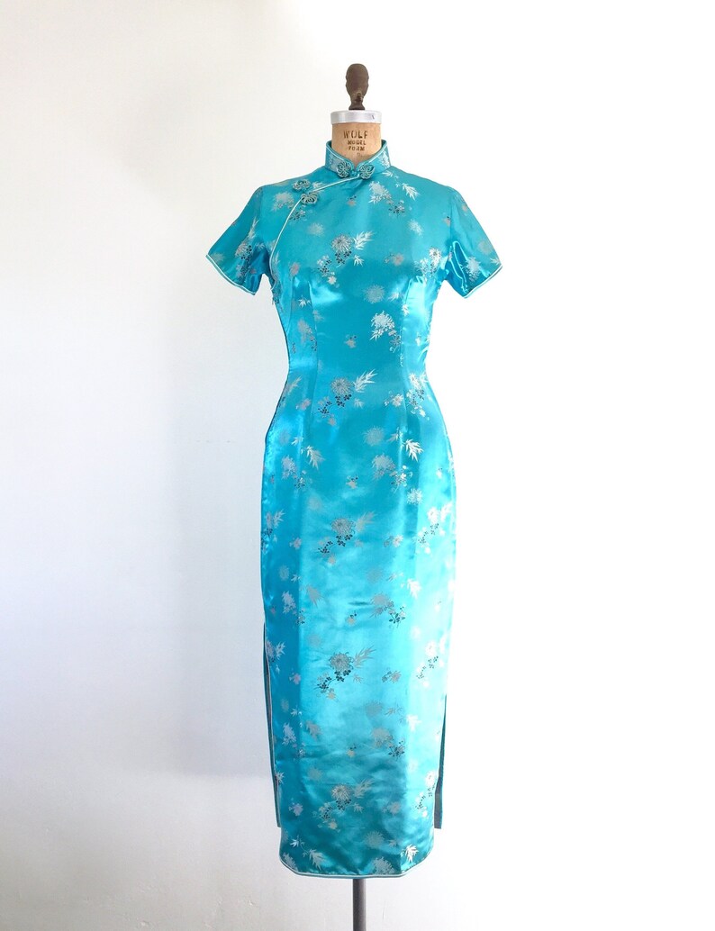 Satin Cheongsam Dress