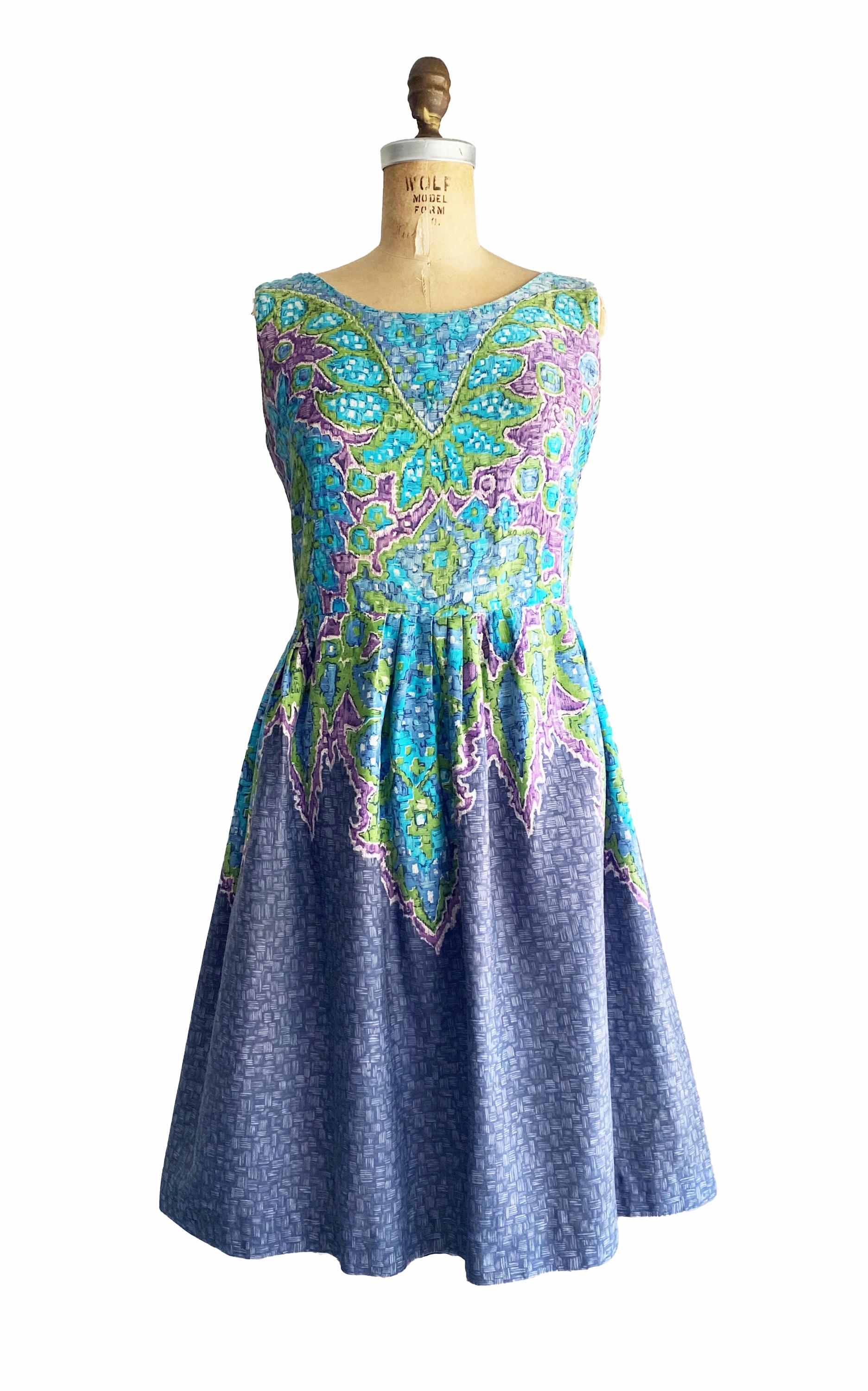 50s Fit Flare Dress Large - Etsy