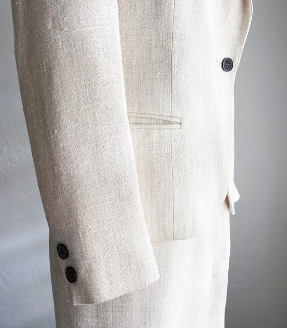 1970s Vintage Suit Jacket & Skirt Set Cream Herri… - image 7