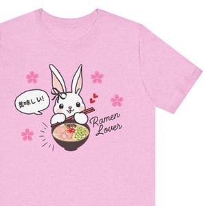 Japanese character T-shirts ramen rabbit anime tee Gift for Ramen Lovers Gift for Japan Lovers kawaii anime