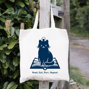Japanese Cat Cotton Canvas Tote Bag, Handbag, Shopping Bag, Carryall, Japanese culture gift
