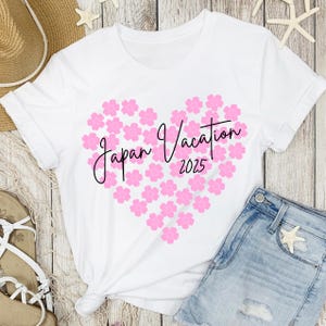 Japan Vacation 2025 Tee, Sakura T-Shirt, Travel Apparel, Casual Style, Gift for Travelers, Cherry blossom Tshirt