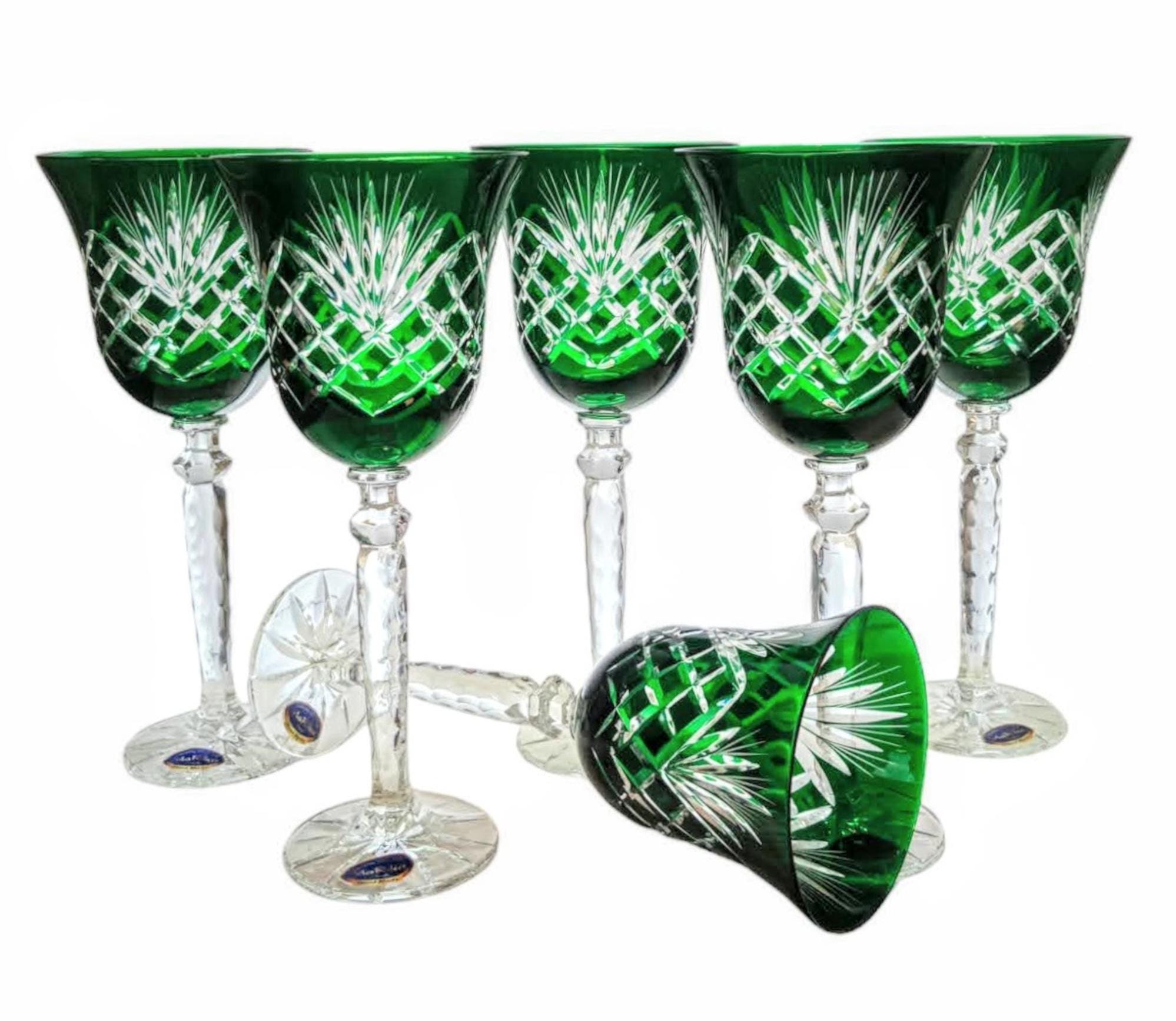 German green stem wine glasses - Etsy 日本