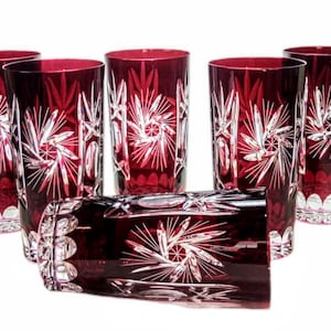 Ruby crystal water glasses 320ml Olive Mill