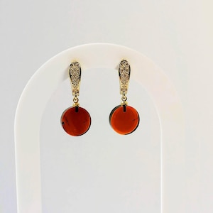 Cognac Baltic Amber Earrings: Handmade Sterling Silver Jewelry