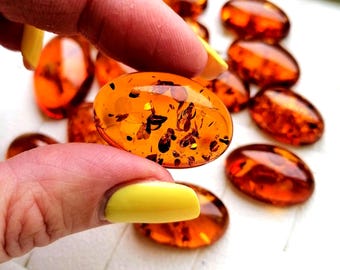 すっごい綺麗な琥珀たん！バルト海の天然琥珀たん！綺麗！ バルト海産琥珀タンブルストーン 10 個 / 研磨琥珀宝石 / 平均重量 2