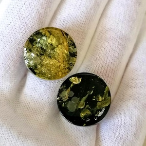 Baltic Amber Green Cabochon, Jewelry Making, Round Handmade Flat Base, Flat Surface Gem
