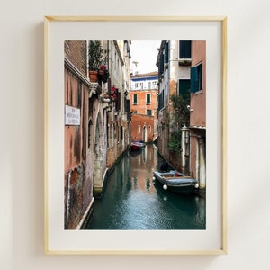 Venedig Kanal Gondel Fotografie Druck | Venedig, Italien | 4 DATEIEN IN EINEM | 21x26cm| 31 x 36 cm | 40 x 50 cm | 45 x 60 cm |  Hochauflösende Wandkunst