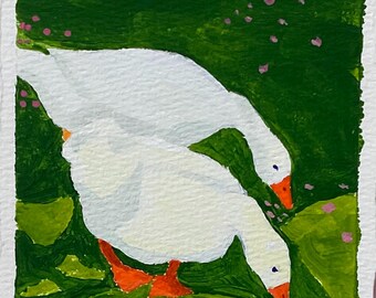 Ducks Original Painting, Colorful Art,Nature Wall ArtArt