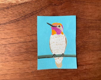 Humming Bird Miniature Original Painting, ACEO