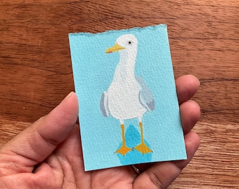 Seagull Original Miniature Painting, ACEO  “Seagull #3”