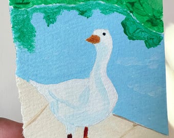 ACEO Duck Miniature Original Painting