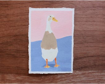 Runner Ducks Original Painting, Colorful Art,Nature Wall ArtArt