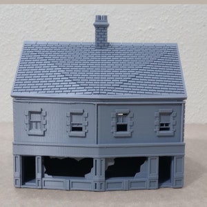 Street Shop 1 – STL Files for 3D Printing – WW2 Miniature Scenery for Tabletop Wargames and Dioramas – Print Scale 28mm / 20mm / 15mm / 10mm