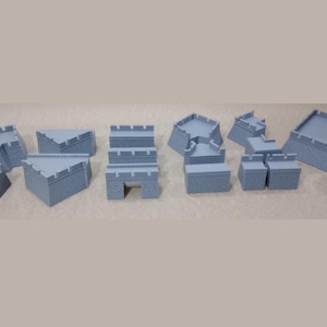 Castle Wall Set STL Files for 3D Printing Medieval, Fantasy Scenery for Tabletop Wargames and Dioramas Print Scale 28mm / 20mm / 15mm / 10mm