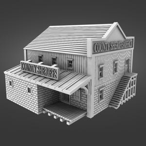 Sheriff Office – STL Files for 3D Printing Wild West Miniature Scenery for Tabletop Wargames and Dioramas -  Print Scale 28mm / 20mm / 15mm