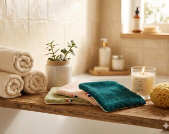 Pack of 6 Washable Bamboo Wipes – Reusable, Soft & Eco-Friendly, Ideal for Removing Makeup and Baby Cleansing, Zero Waste