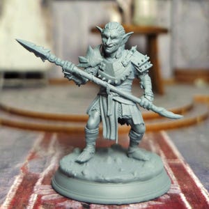 Goblin spearman - Dungeons and Dragons Miniature Figures: 3d printed Fantasy Minis, Tabletop Gaming, goblin hunter, goblin guard