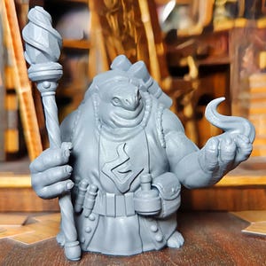 Schildkröten Magier Miniatur - D&D Miniature Figur für Tabletop Rollenspiel, Dungeons and Dragons, Fantasy Gaming, Schildkröten Zauberer