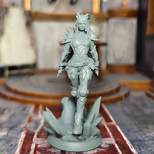 Tiefling rogue female - 3D Printed Fantasy Miniatures for DnD, Tabletop, pathfinder, Wargaming - Dnd mini-  tiefling assassin, sexy tiefling