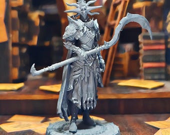 Wraith with a scythe - DnD miniatures, dnd mini, Death knight dnd minis, dungeons and dragons miniature, Dnd gifts dnd figure, Grim Champion