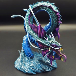 Painted miniature, Sea dragon - 3D Printed Collectible Miniatures for DnD, Dungeons & Dragons Campaigns, ancient sea serpent, 3х3in