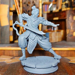 Elf duelist - 3D Printed Fantasy Miniatures for DnD, Tabletop RPG, Wargaming - Dnd Character Figures, half elf warrior, elf fighter