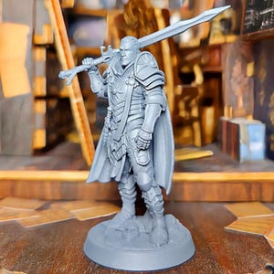 Human paladin - 3D Printed Fantasy Miniatures for DnD, Tabletop RPG, Pathfinder Wargaming - Dnd Figures, valiant knight, cool paladin