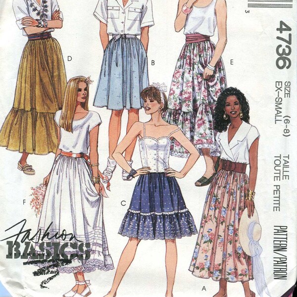 McCalls 4736 Easy Gathered Tiered Skirt Pattern UNCUT SIze 6-8