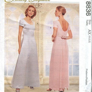McCalls 8836 Evening Elegance Lined Evening Gown or Bridesmaid Dress pattern UNCUT - Small Bust 29.5&quot;-31.5&quot;