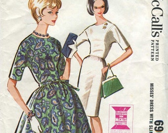 McCall's 6908 Vintage 60s dress pattern with seaming details - 36" bust - Cut & Complete
