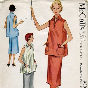 McCalls 9382 Vintage 50s UNCUT Maternity Top and Skirt pattern - 32" Bust