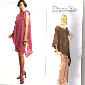 Vogue American Designer 1603 - Oscar de la Renta Cocktail Dress or Evening Gown Pattern Size 6-10 UNCUT