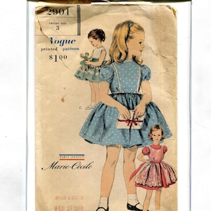 Vogue 2901 -Marie Cecile design - Vintage 1960 Girls Dress - Size 3 - Cut & Complete