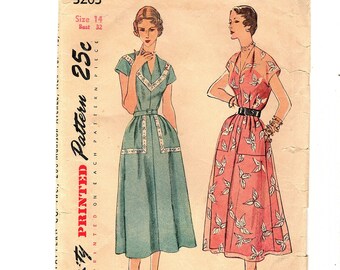 Simplicity 3203 Vintage Classic 1950s Soft Transitional Dress pattern - 32 bust - Cut & Complete
