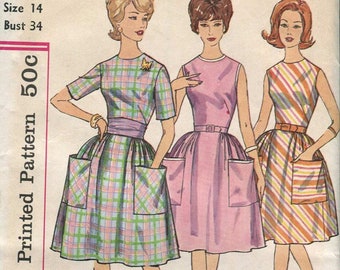 Simplicity 4336 -UNCUT  Vintage 60s Dress Pattern - proportioned fit for height - 34 bust