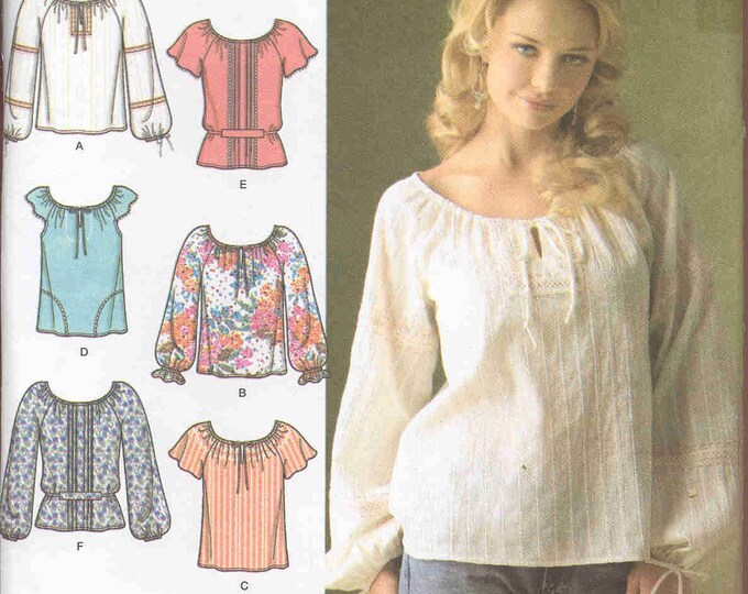 Simplicity 8741 Plus Size Peasant Blouse Pattern Etsy