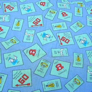 Monopoly Theme Fabric - 7/8 Yard